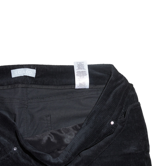 S.C. & Co. Women's Pull on Stretch Corduroy Skirt Black Sz L 5-Pocket Cotton EUC - Picture 13 of 16